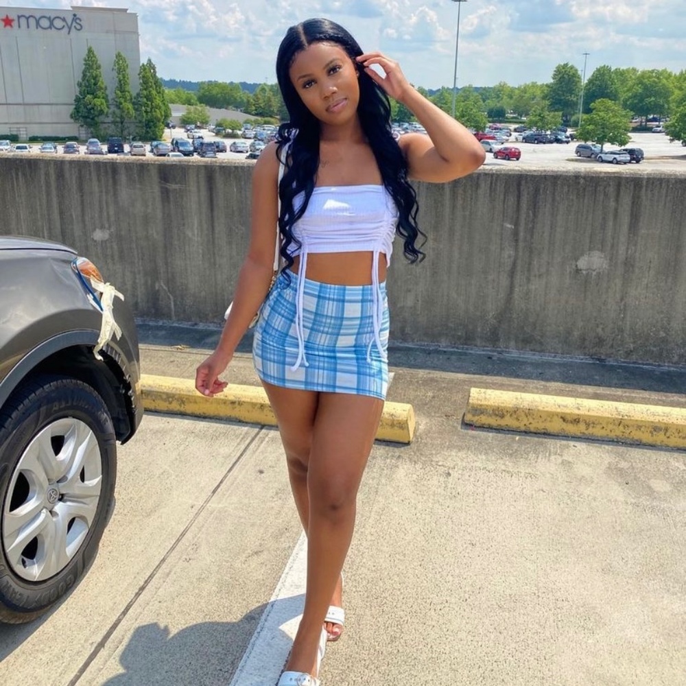 Blue Plaid Skirt